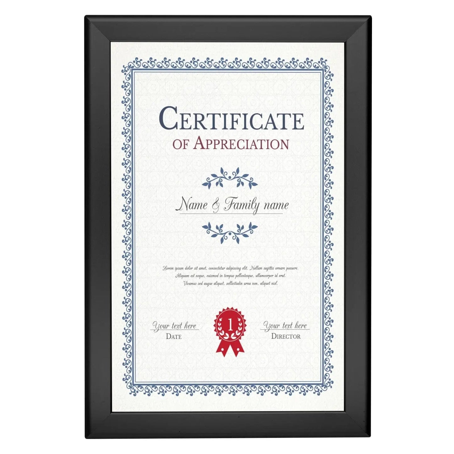 11x17 Inches Black Snap Frame - 1.25" Profile - Snap Frames Direct