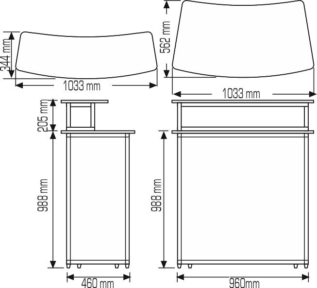 Folding Double Counter - Oval