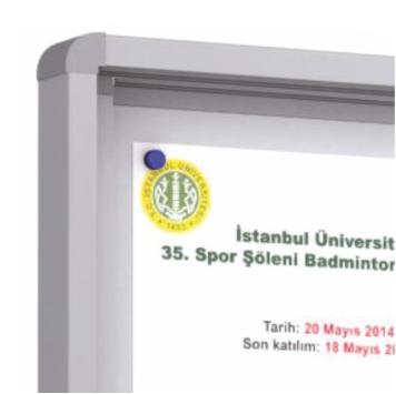 Midi Sliding Doors Noticeboard - Magnetic - Round Corners