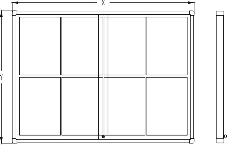 Midi Sliding Doors Noticeboard - Magnetic - Round Corners