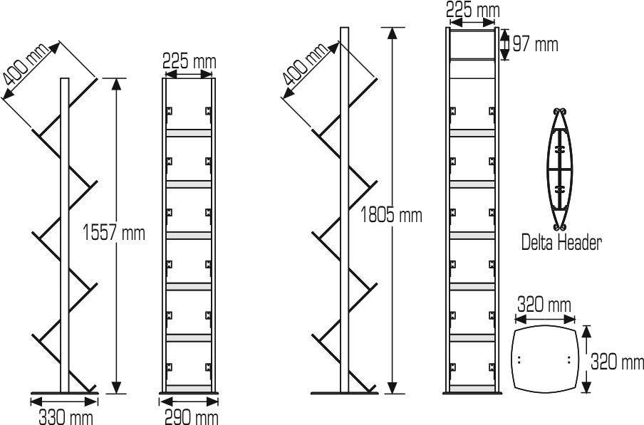 Portable Zig Zag Brochure Stands