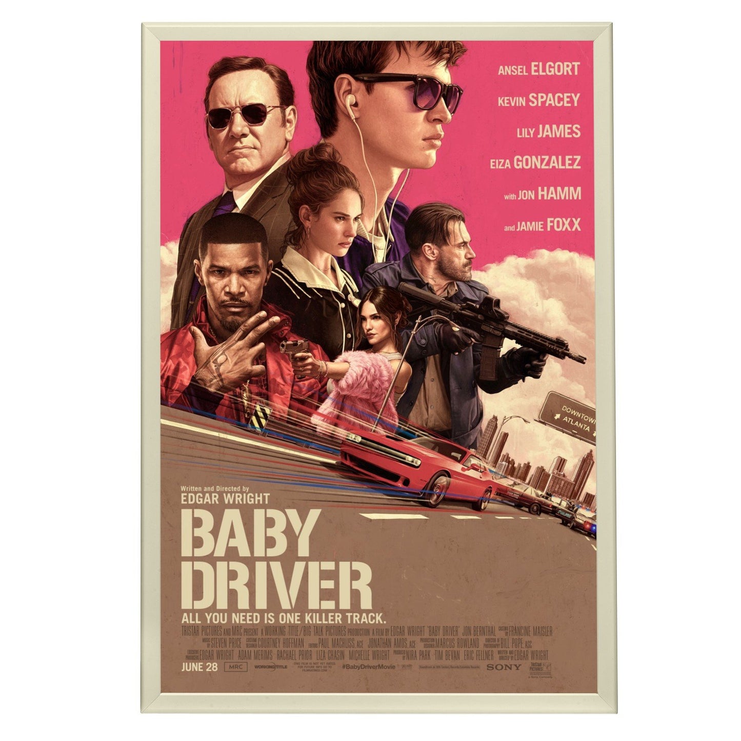 68.58 x 101.60 cm Cream Movie Poster Frame 32MM SnapeZo®