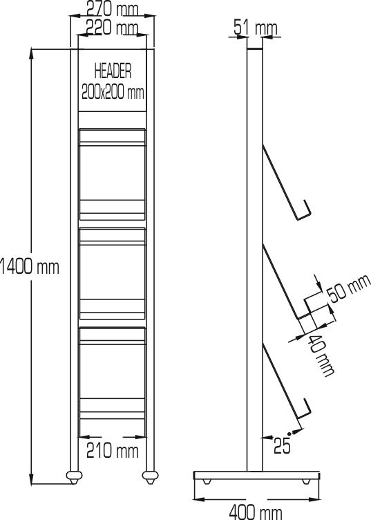 Stairs Brochure Stand - 3XA4