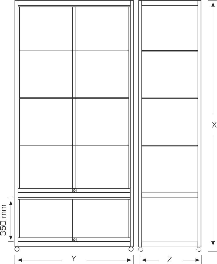 Tower Showcase - Sliding Doors with Storage