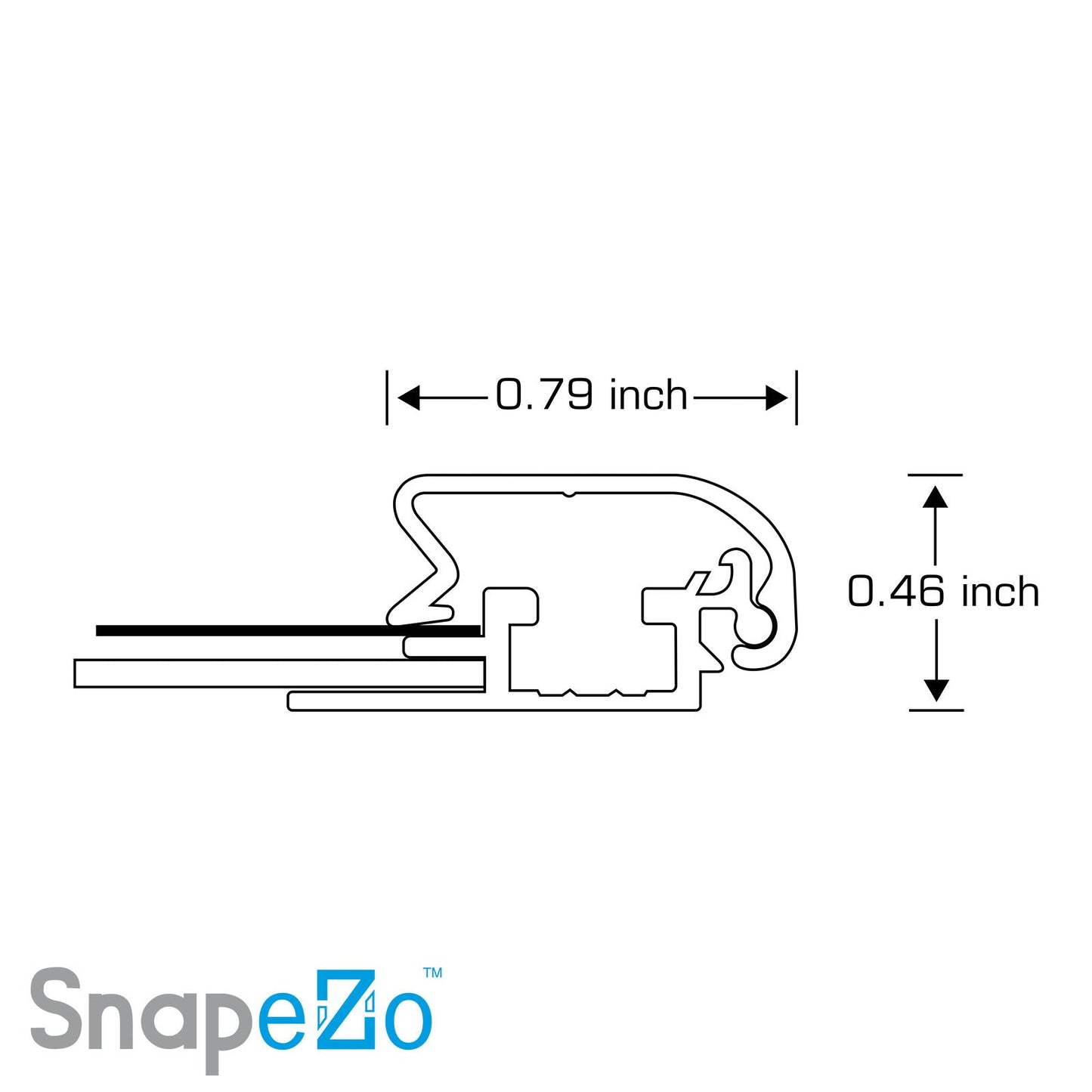12x18 Silver Snap Frame 0.8 Inch Profile