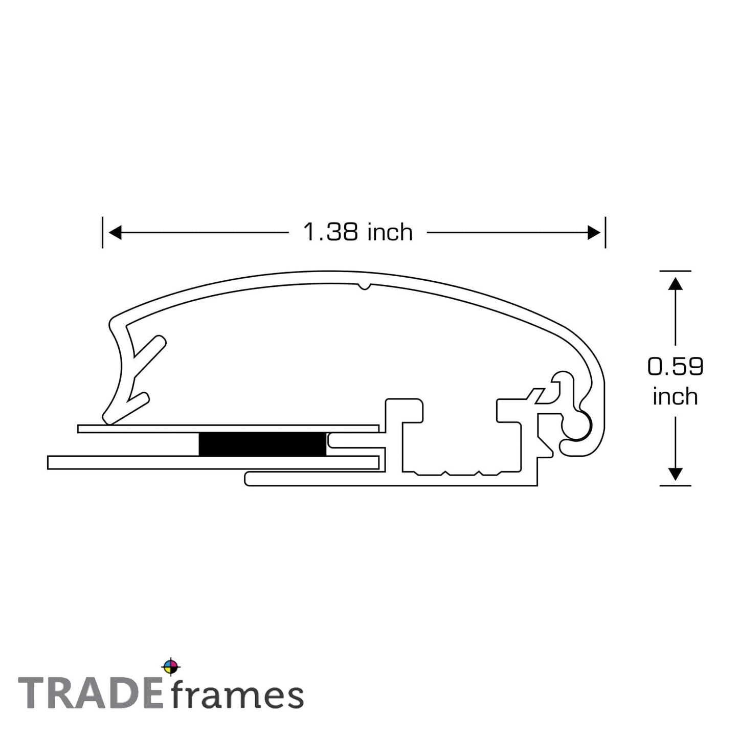 24x36 Black TRADEframe Weather Resistant - 1.38" Profile - Snap Frames Direct