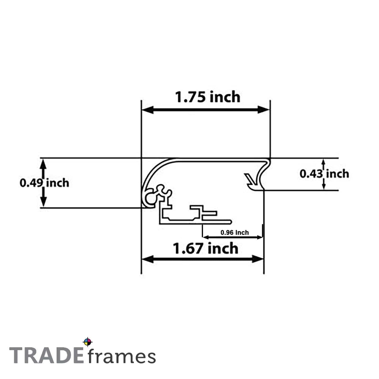 24x36 Black TRADEframe Snap Frame - 1.7" Profile - Snap Frames Direct