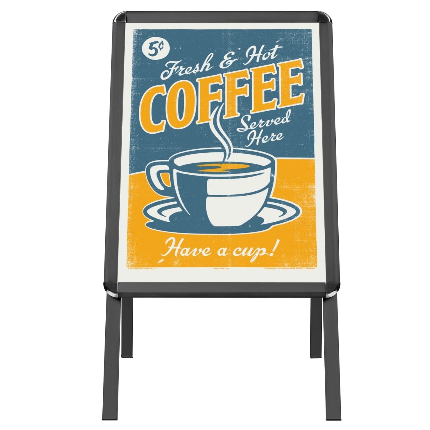 24x36 Black Movie Poster Sidewalk Sign 1" Profile - Snap Frames Direct