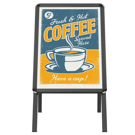 24x36 Black Movie Poster Sidewalk Sign 1" Profile - Snap Frames Direct