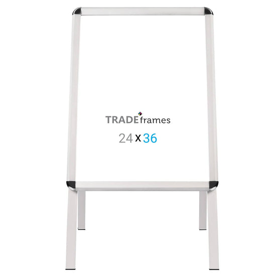 24x36 Silver TRADEframe Sidewalk Sign - 1.25" Profile - Snap Frames Direct