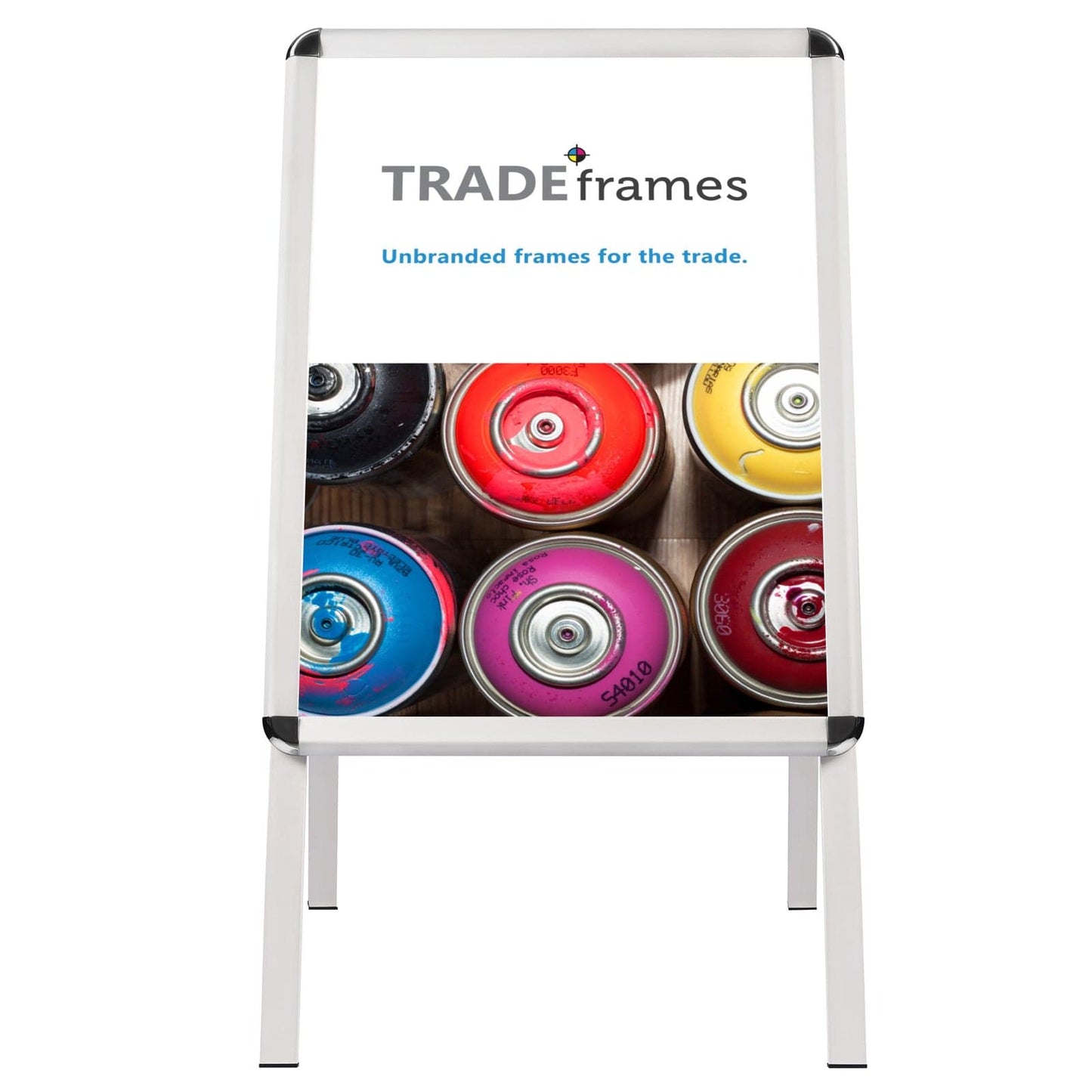 24x36 Silver TRADEframe Sidewalk Sign - 1.25" Profile - Snap Frames Direct