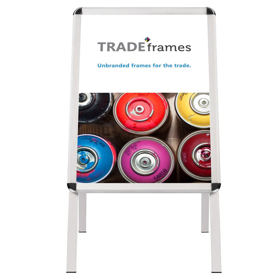 24x36 Silver TRADEframe Sidewalk Sign - 1.25" Profile - Snap Frames Direct