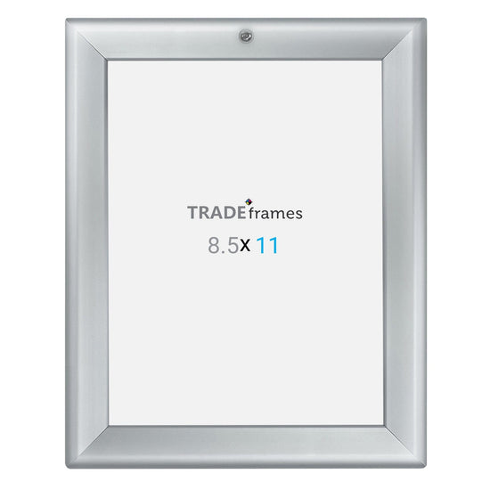 8.5x11 Inches Silver Lockable Snap Frame - 1.25" profile - Snap Frames Direct