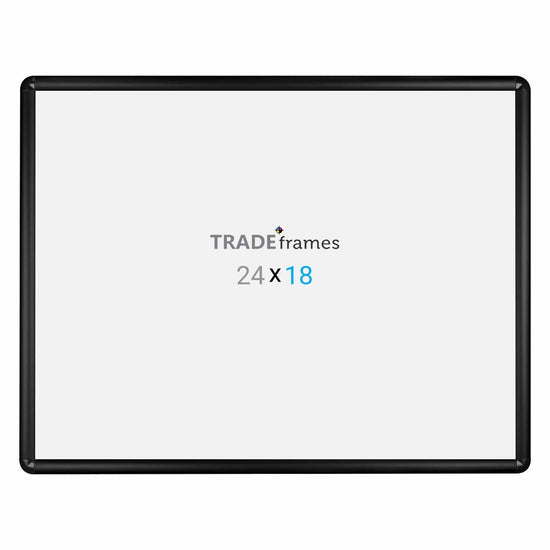 18x24 Black TRADEframe Round-Cornered - 1" Profile - Snap Frames Direct