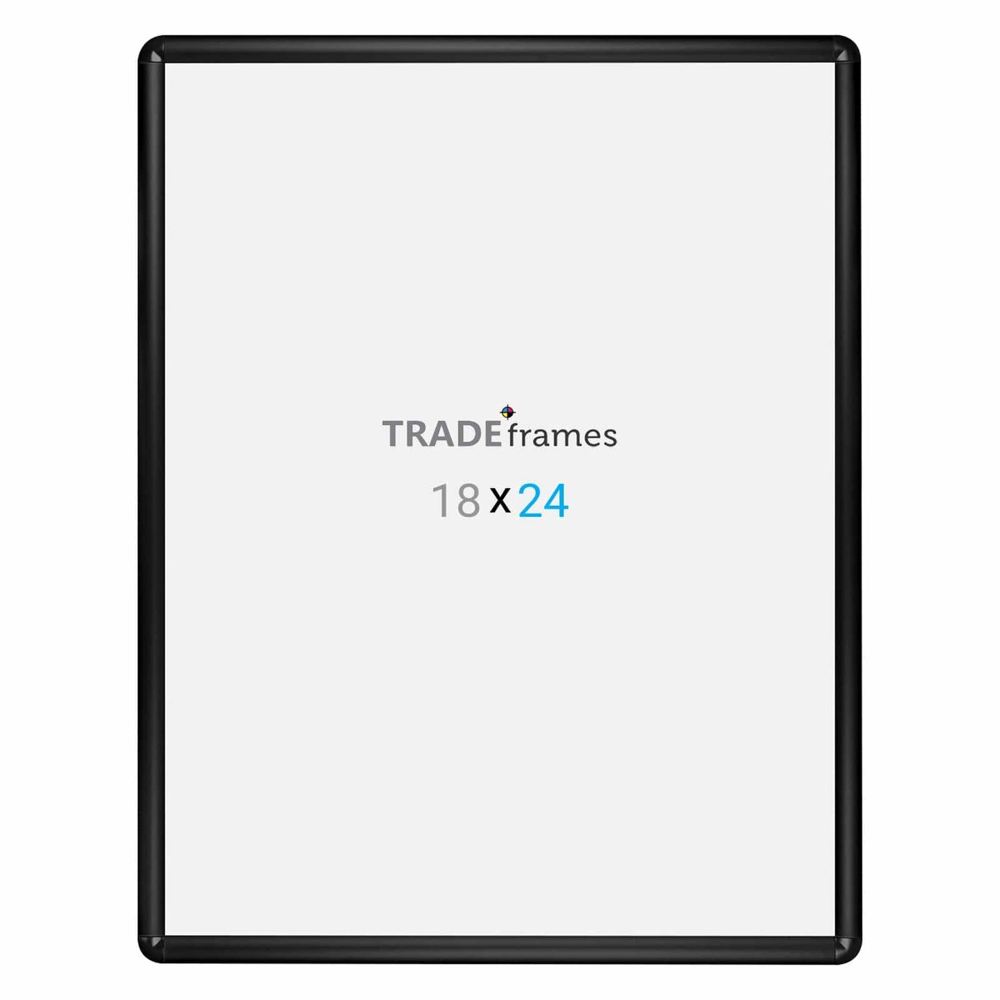 18x24 Black TRADEframe Round-Cornered - 1" Profile - Snap Frames Direct