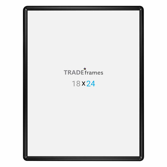 18x24 Black TRADEframe Round-Cornered - 1" Profile - Snap Frames Direct