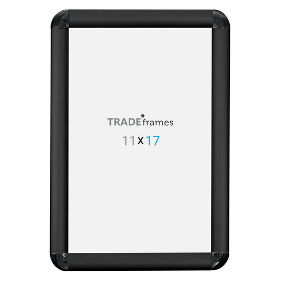 11x17 Black TRADEframe Round-Cornered - 1" Profile - Snap Frames Direct