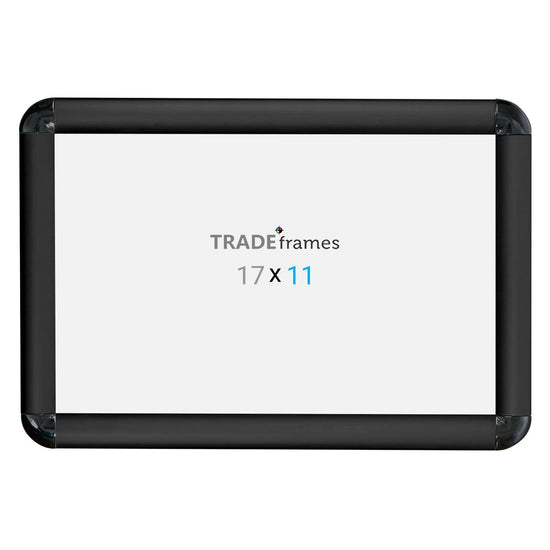 11x17 Black TRADEframe Round-Cornered - 1" Profile - Snap Frames Direct