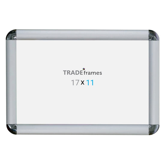11x17 Silver TRADEframe Round-Cornered - 1" Profile - Snap Frames Direct