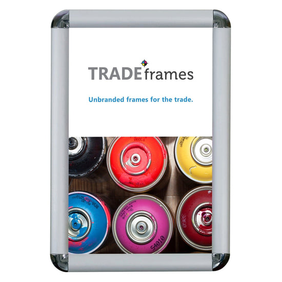 11x17 Silver TRADEframe Round-Cornered - 1" Profile - Snap Frames Direct