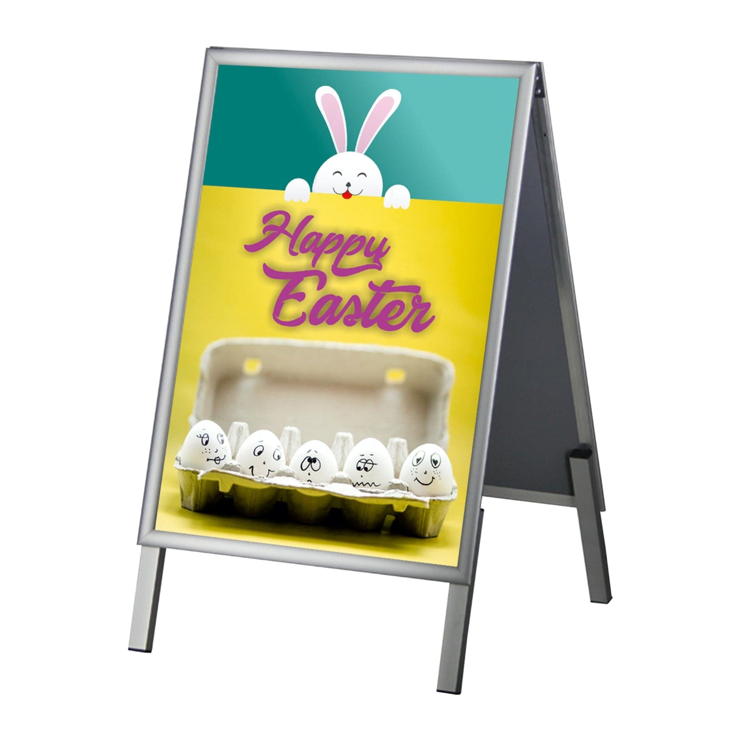 20x40 Silver Poster Sidewalk Sign 1" Profile - Snap Frames Direct