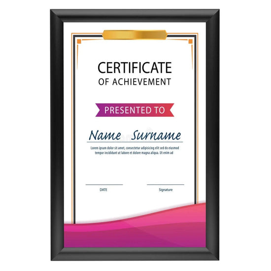 11x17 Inches Black Snap Frame - 1" Profile - Snap Frames Direct