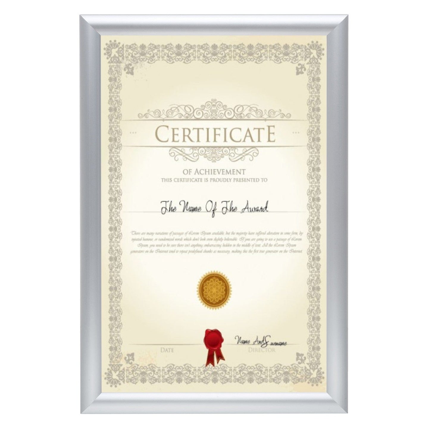 11x17 Inches Silver Snap Frame - 1" Profile - Snap Frames Direct