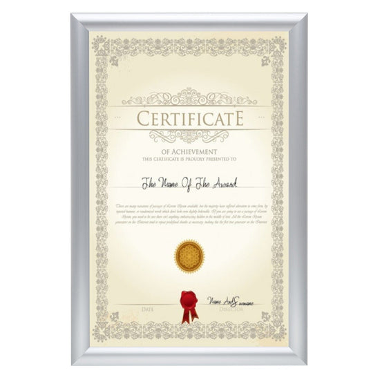 11x17 Inches Silver Snap Frame - 1" Profile - Snap Frames Direct