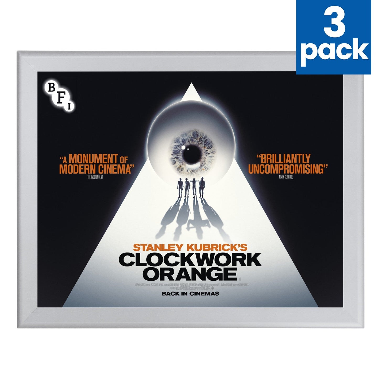 3 Case Pack of Silver 30x40 Movie Poster Frame - 1.7" Profile