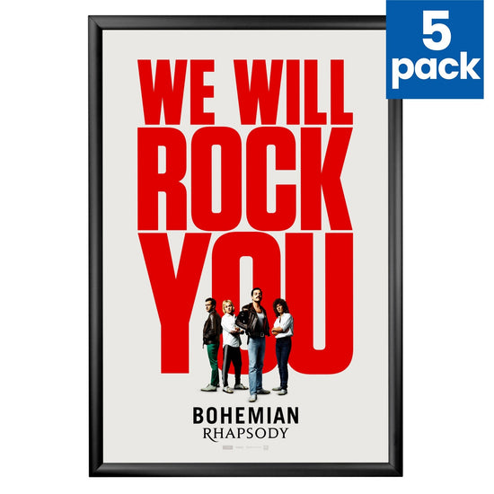 5 Case Pack of Black 24x36 Movie Poster Frame - 1.2" Profile