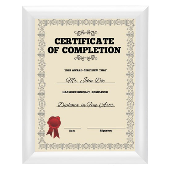White 8.5x11 Certificate Frame - 1" Profile