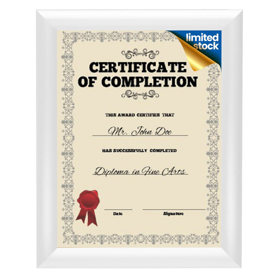 White 8.5x11 Certificate Frame - 1" Profile