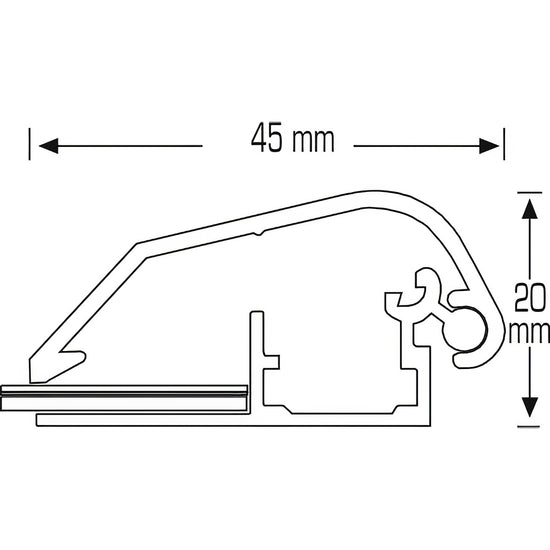 Black 1.7 Inch (44MM) - Profile Detail