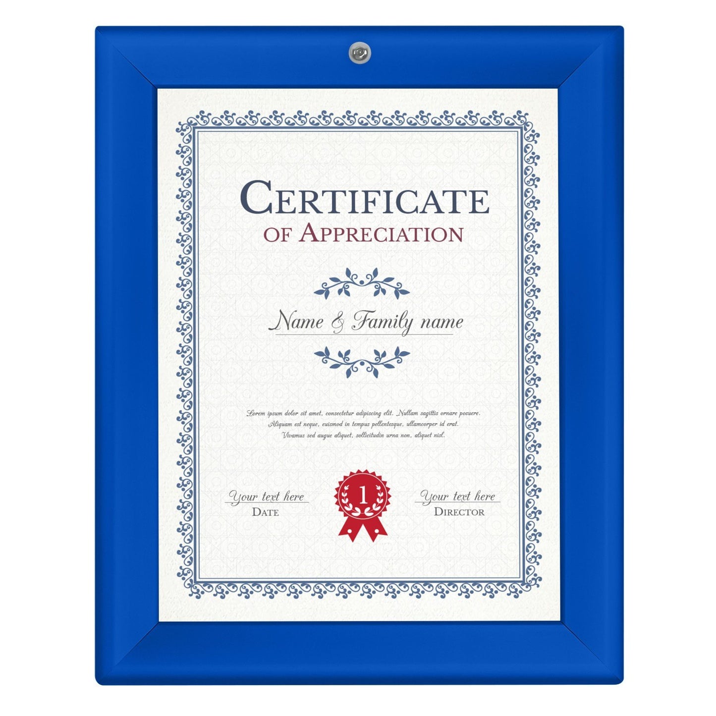 SnapeZo® 21.59 x 27.94 cm Blue Lockable Snap Frame - 32MM Profile