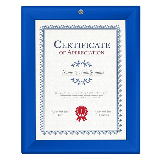 SnapeZo® 21.59 x 27.94 cm Blue Lockable Snap Frame - 32MM Profile