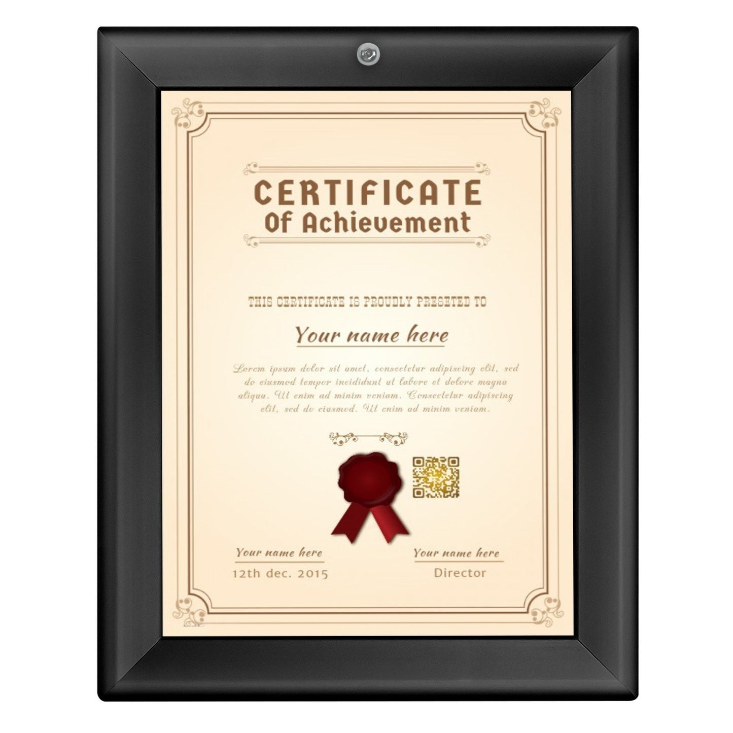 SnapeZo® 21.59 x 27.94 cm Black Lockable Snap Frame - 32MM Profile