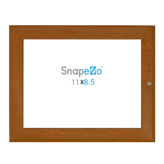 21.59 x 27.94 cm Dark Wood Lockable Poster Frame 32MM SnapeZo®