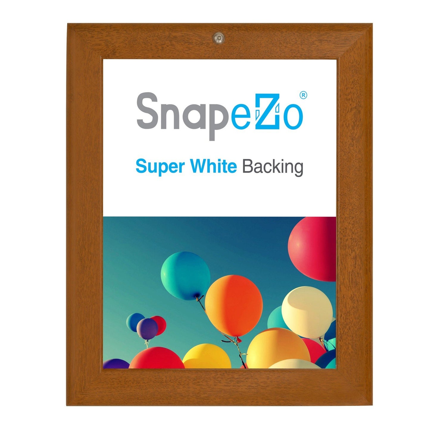 21.59 x 27.94 cm Dark Wood Lockable Poster Frame 32MM SnapeZo®
