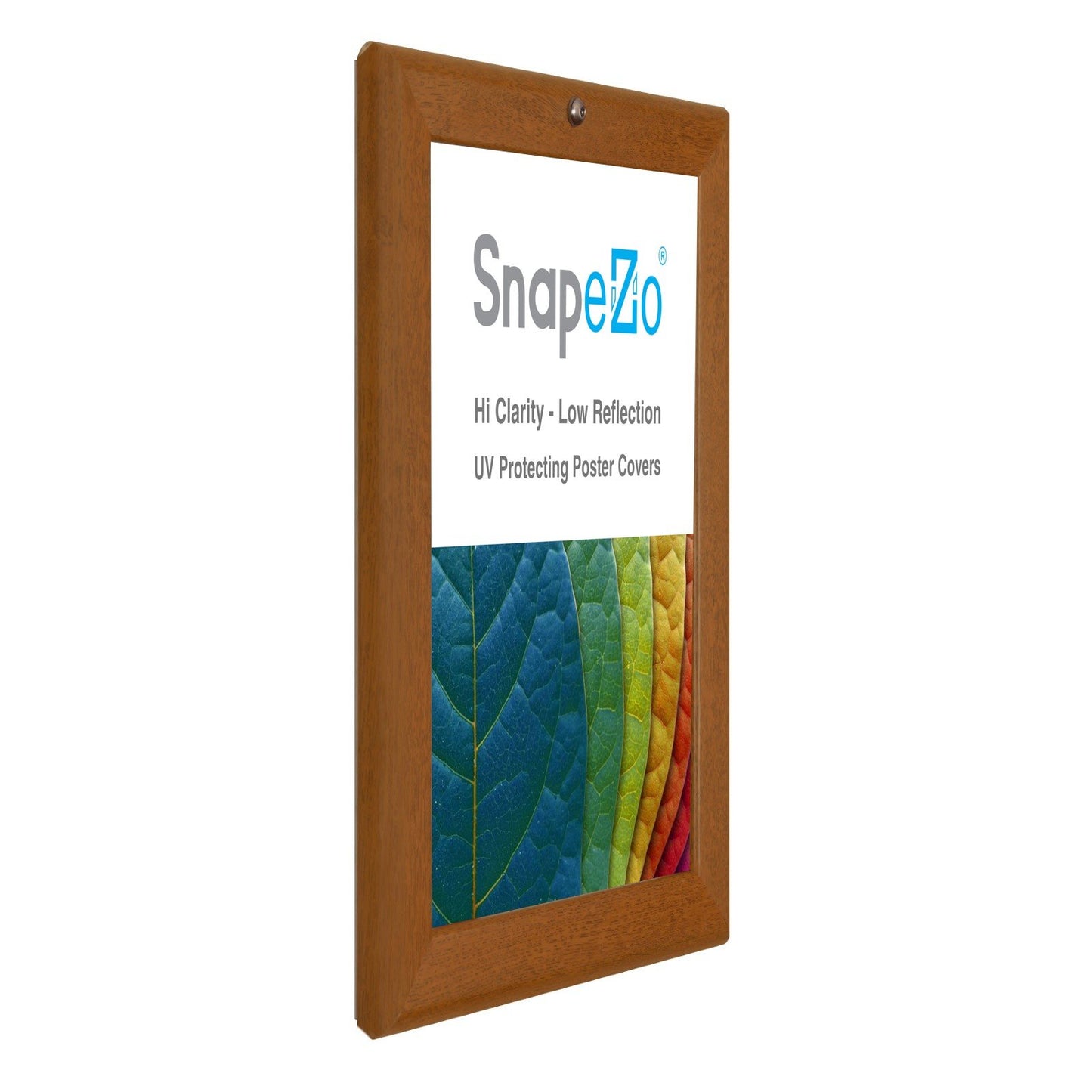 21.59 x 27.94 cm Dark Wood Lockable Poster Frame 32MM SnapeZo®