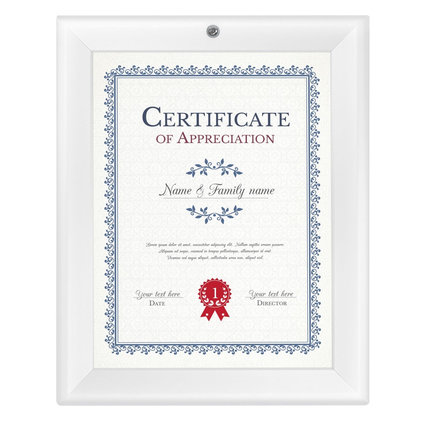 SnapeZo® 21.59 x 27.94 cm White Lockable Snap Frame - 32MM Profile