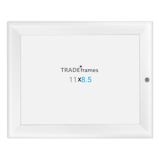 21.59 x 27.94 cm White Lockable Snap Frame - 32MM Profile