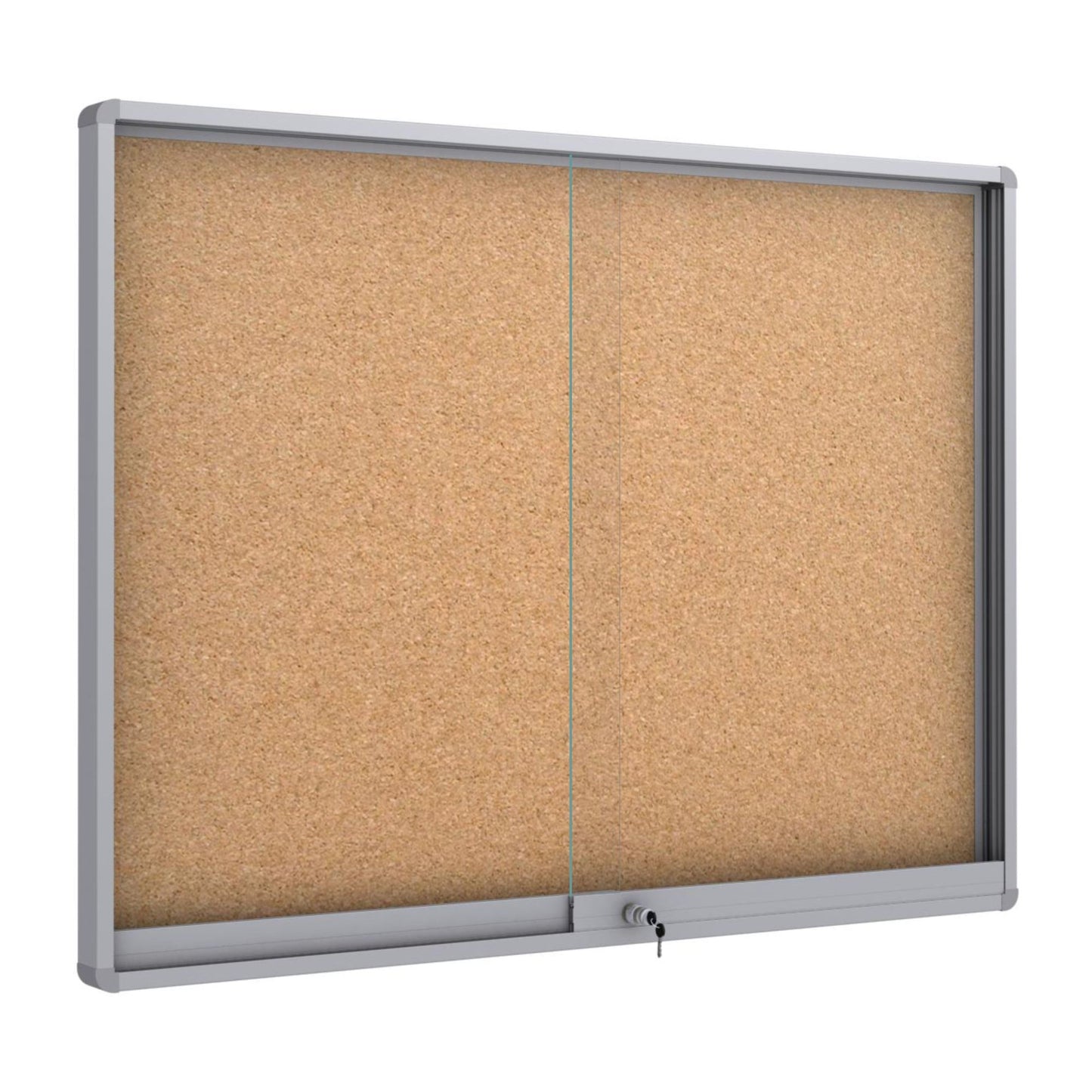Midi Sliding Doors Noticeboard - Cork - Round Corners