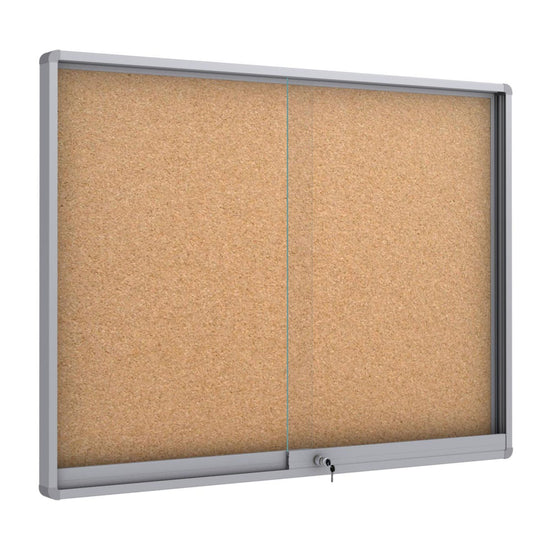 Midi Sliding Doors Noticeboard - Cork - Round Corners