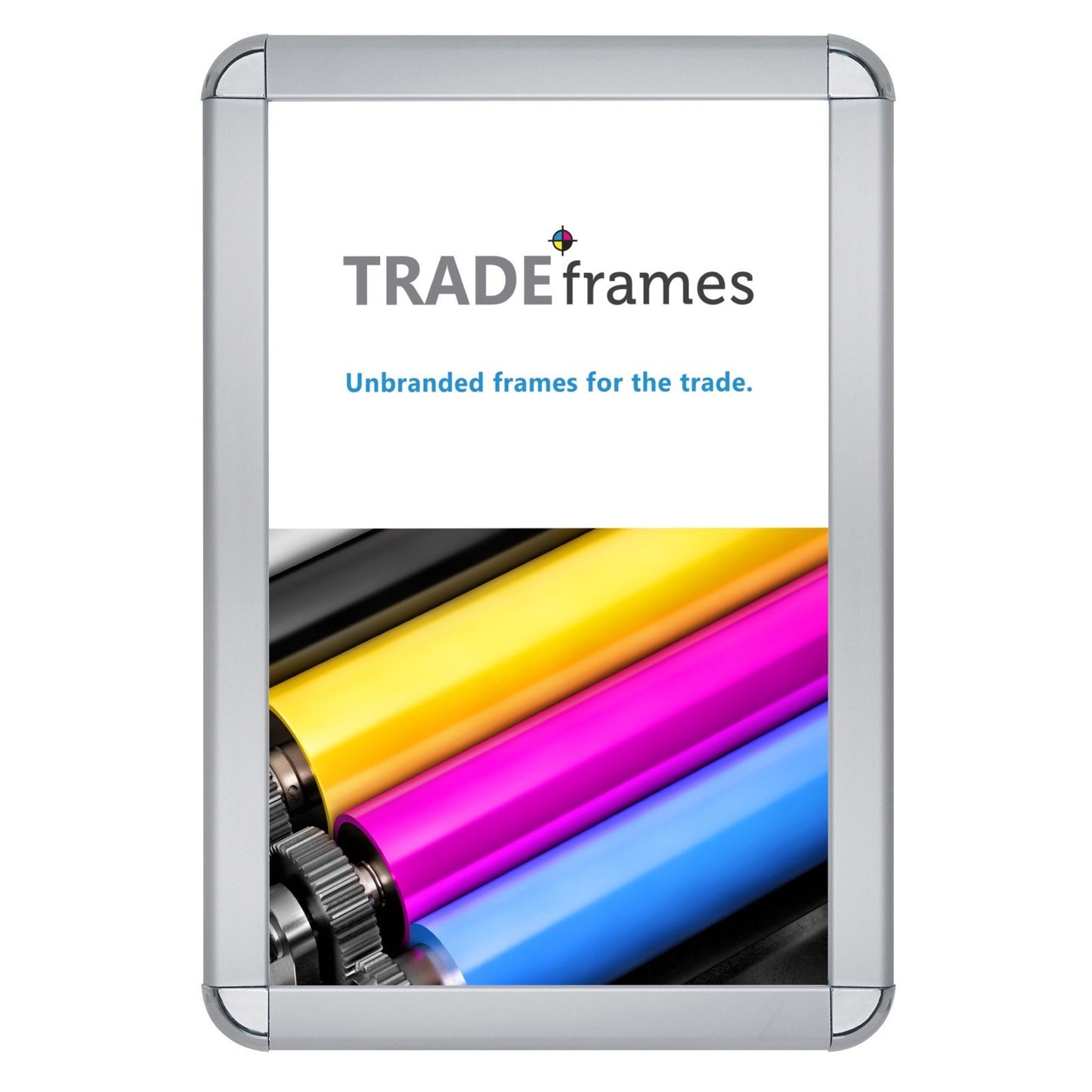 27.94 x 43.18 cm Silver Round-Cornered Snap Frame - 32MM Profile