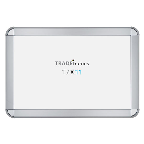 27.94 x 43.18 cm Silver Round-Cornered Snap Frame - 32MM Profile