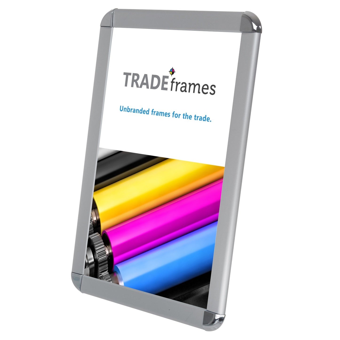 27.94 x 43.18 cm Silver Round-Cornered Snap Frame - 32MM Profile