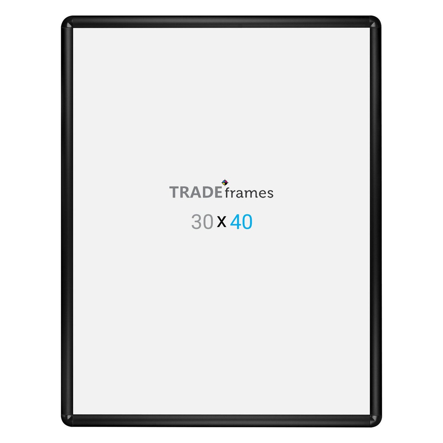 76.20 x 101.60 cm Black Round-Cornered Snap Frame - 32MM Profile