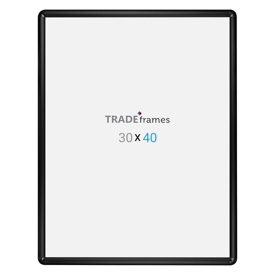 76.20 x 101.60 cm Black Round-Cornered Snap Frame - 32MM Profile
