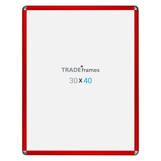 76.20 x 101.60 cm Red Round-Cornered Snap Frame - 32MM Profile