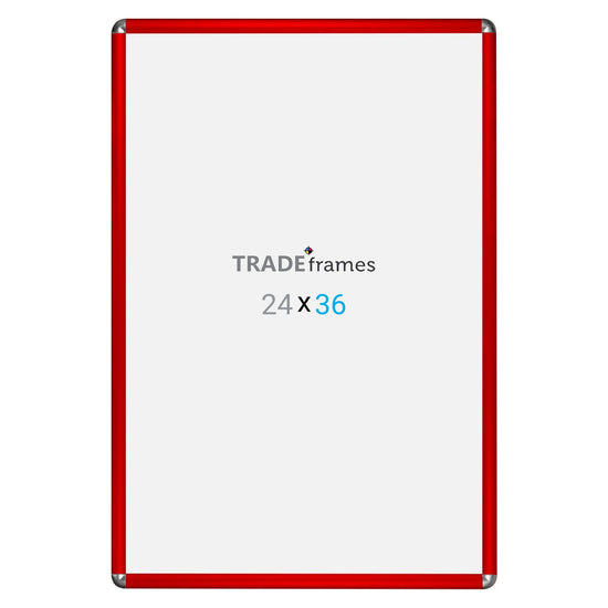 60.96 x 91.44 cm Red Round-Cornered Snap Frame - 25MM Profile